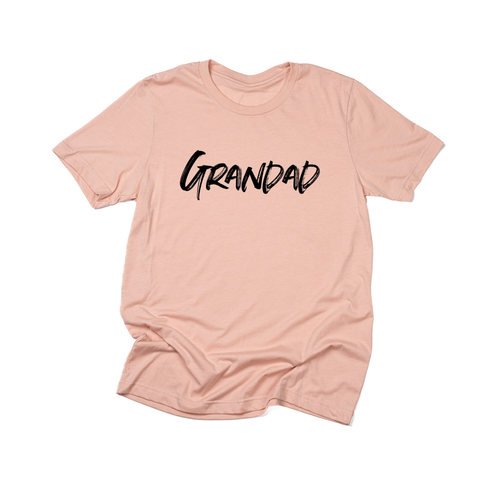 Grandad (Brushed, Black, Across Front) - Tee (Peach)