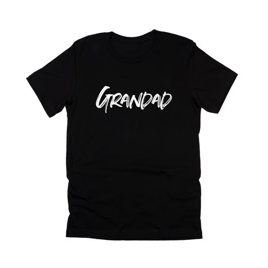 Grandad (Brushed, White, Across Front) - Tee (Black)