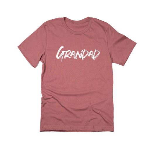 Grandad (Brushed, White, Across Front) - Tee (Mauve)