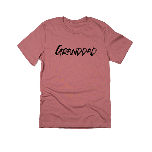 Granddad (Brushed, Black, Across Front) - Tee (Mauve)