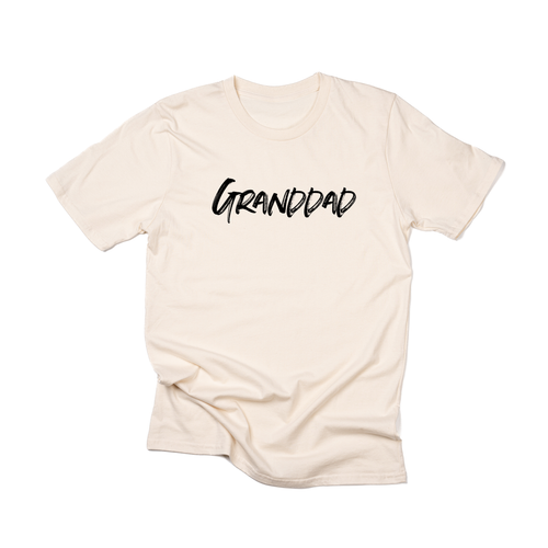 Granddad (Brushed, Black, Across Front) - Tee (Natural)