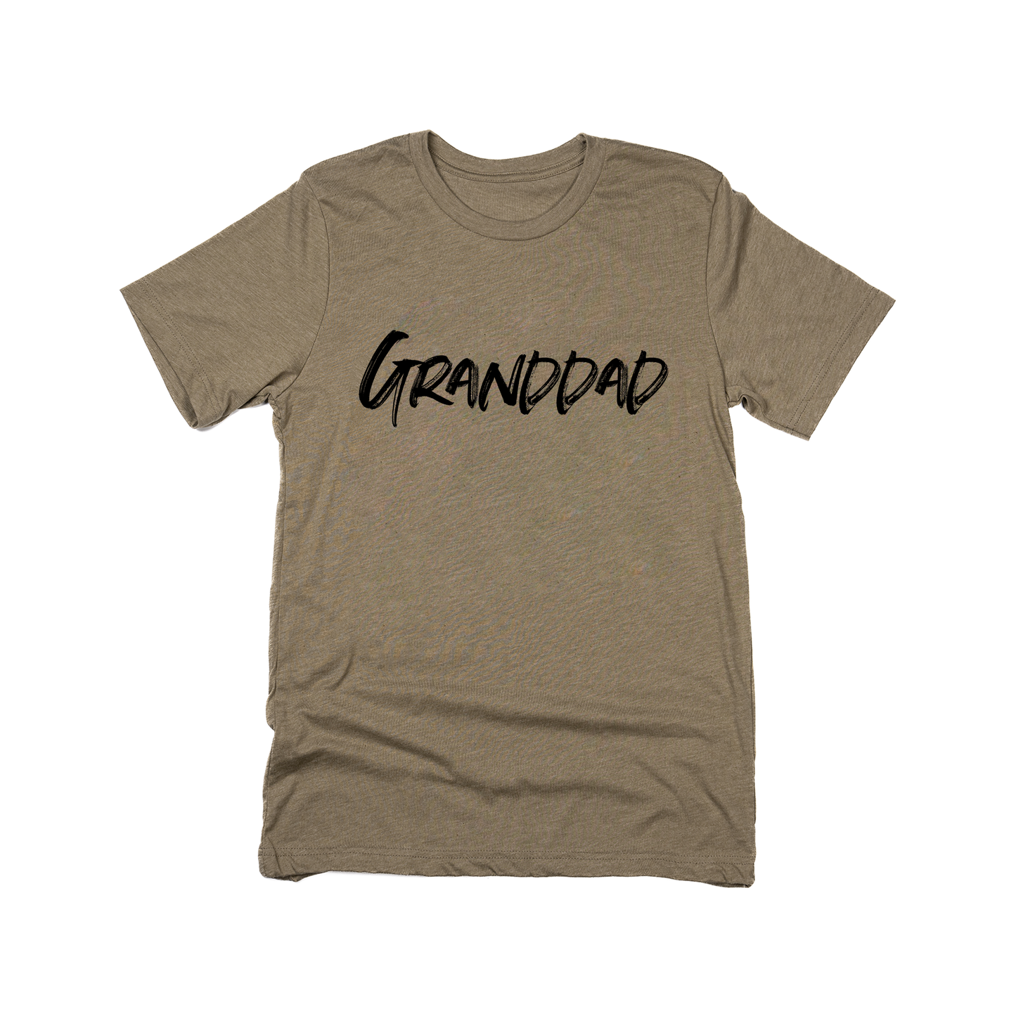 Granddad (Brushed, Black, Across Front) - Tee (Olive)