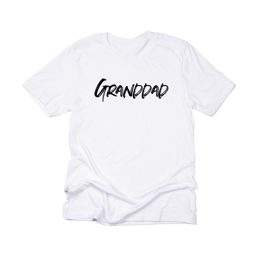 Granddad (Brushed, Black, Across Front) - Tee (White)