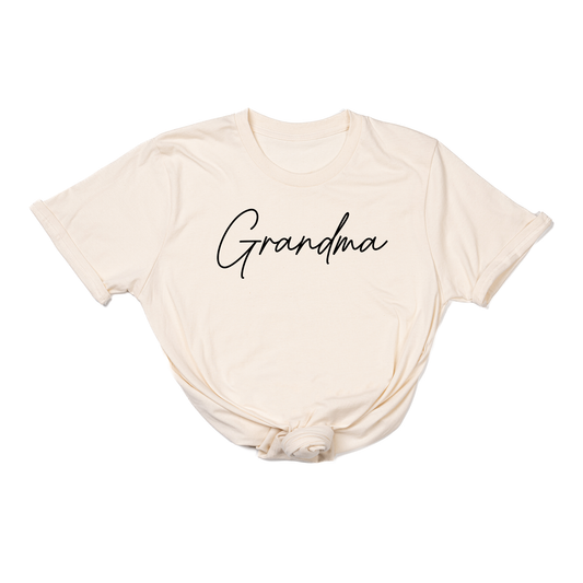 Grandma (Rose Script, Across Front) - Tee (Natural)