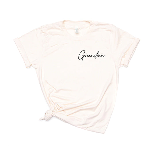 Grandma (Rose Script, Pocket) - Tee (Natural)