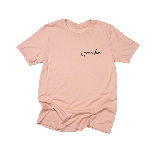 Grandma (Rose Script, Pocket) - Tee (Peach)