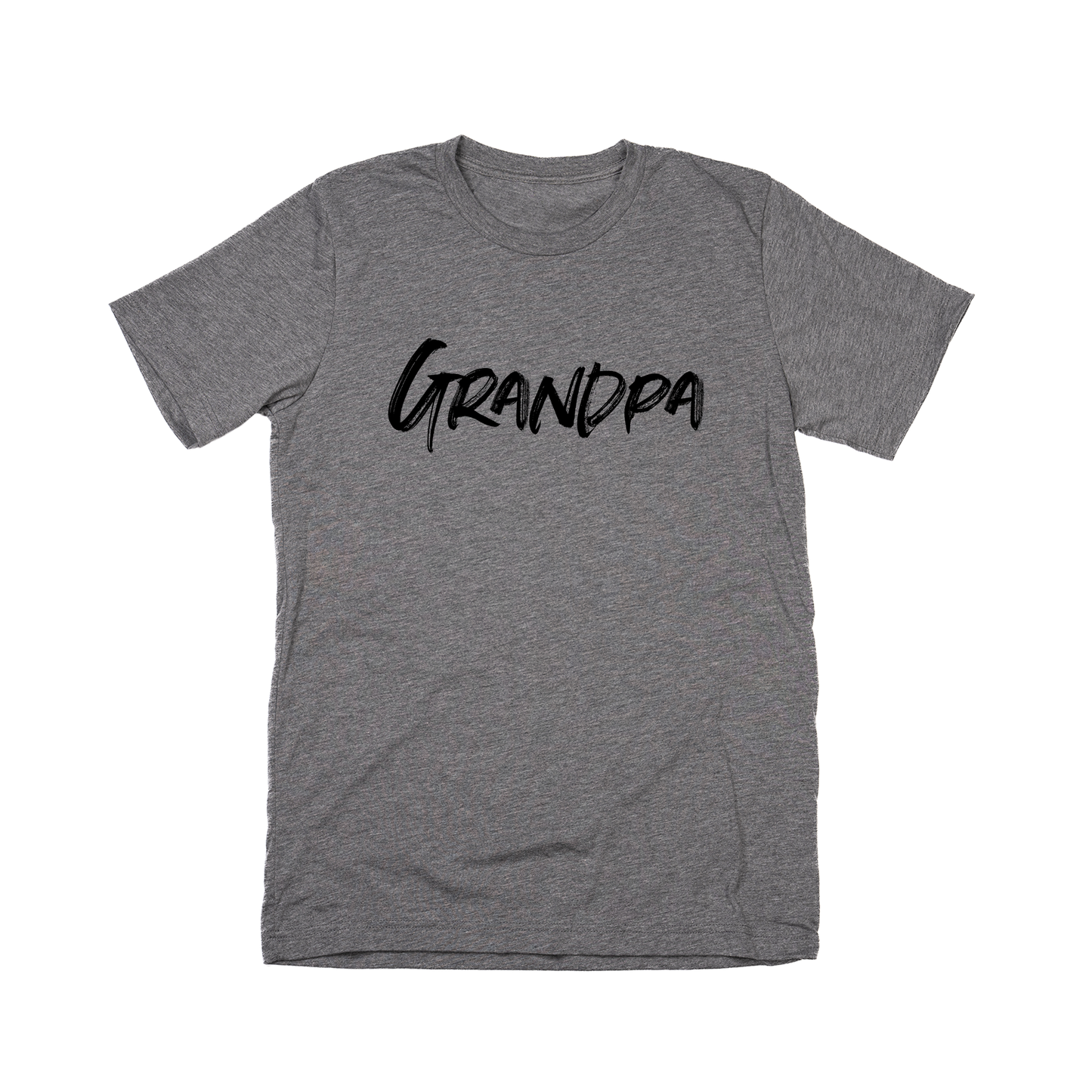 Grandpa (Brushed, Black, Across Front) - Tee (Gray)