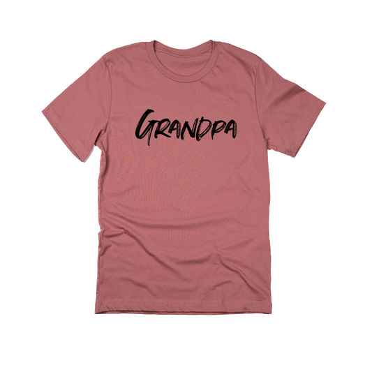 Grandpa (Brushed, Black, Across Front) - Tee (Mauve)