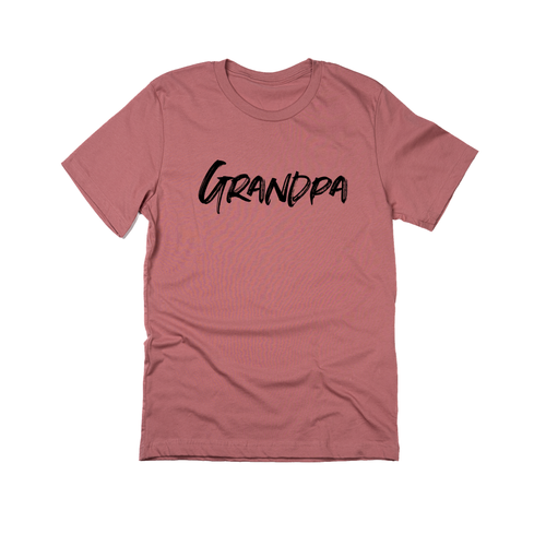 Grandpa (Brushed, Black, Across Front) - Tee (Mauve)