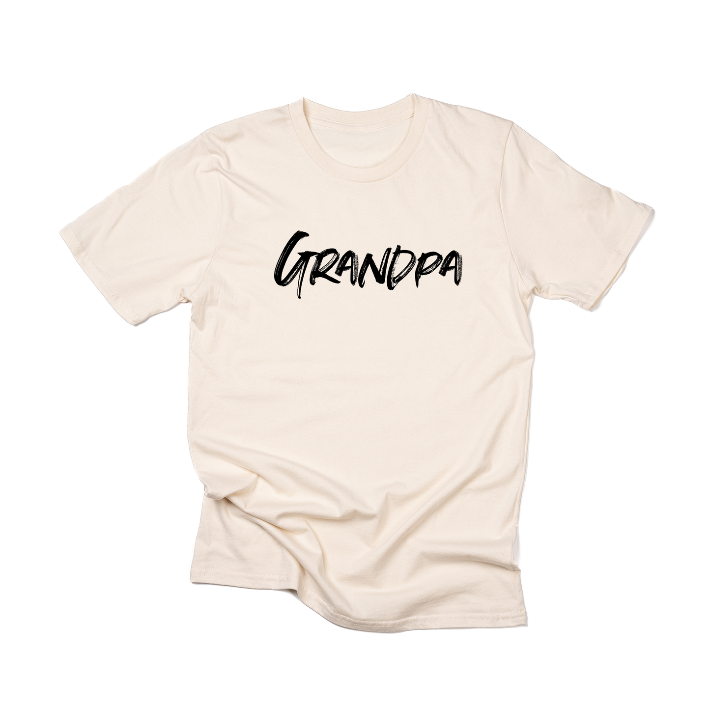 Grandpa (Brushed, Black, Across Front) - Tee (Natural)