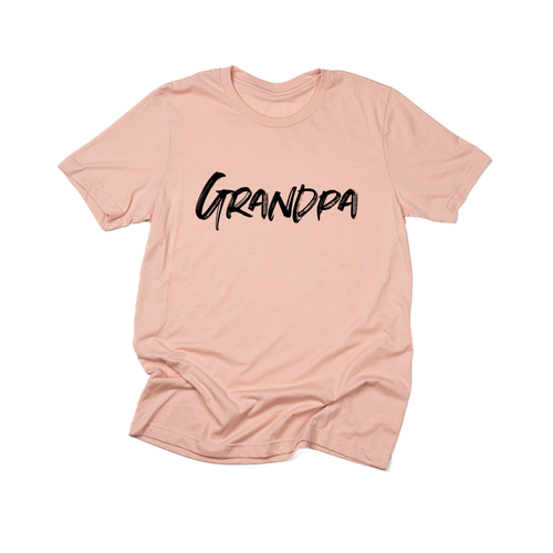 Grandpa (Brushed, Black, Across Front) - Tee (Peach)