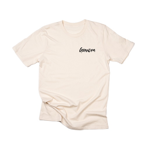 Grandpa (Brushed, Black, Pocket) - Tee (Natural)