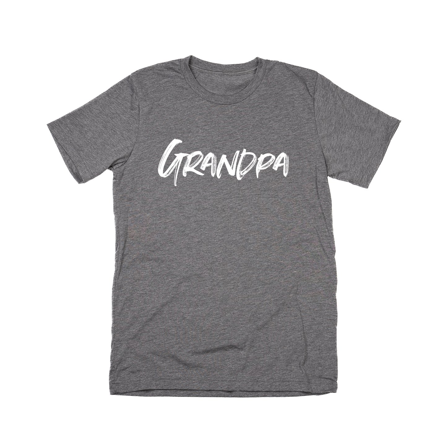 Grandpa (Brushed, White, Across Front) - Tee (Gray)