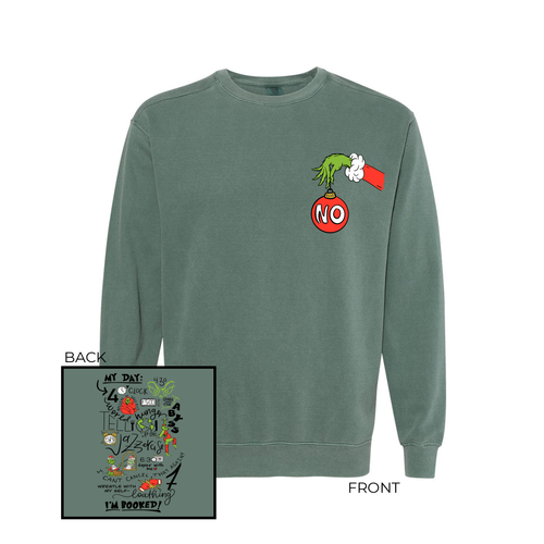 My Day I'm Booked (Pocket & Back) - Sweatshirt (Blue Spruce)