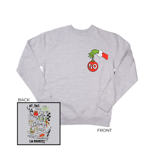 My Day I'm Booked (Pocket & Back) - Sweatshirt (Heather Gray)