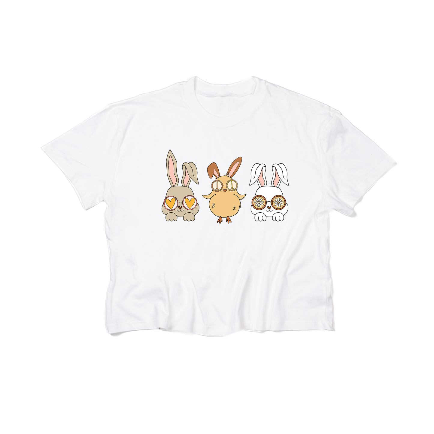 Groovy Easter Friends - Cropped Tee (White)