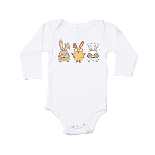 Groovy Easter Friends - Bodysuit (White, Long Sleeve)