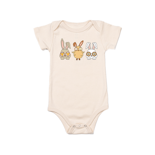 Groovy Easter Friends - Bodysuit (Natural, Short Sleeve)