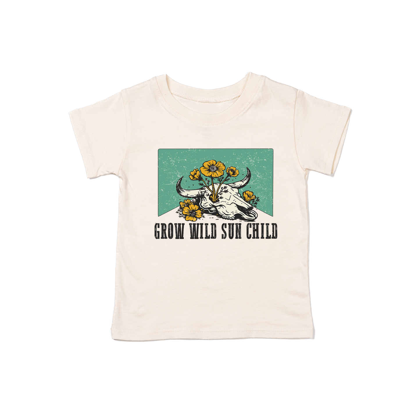 Grow Wild Sun Child (Western) - Kids Tee (Natural)