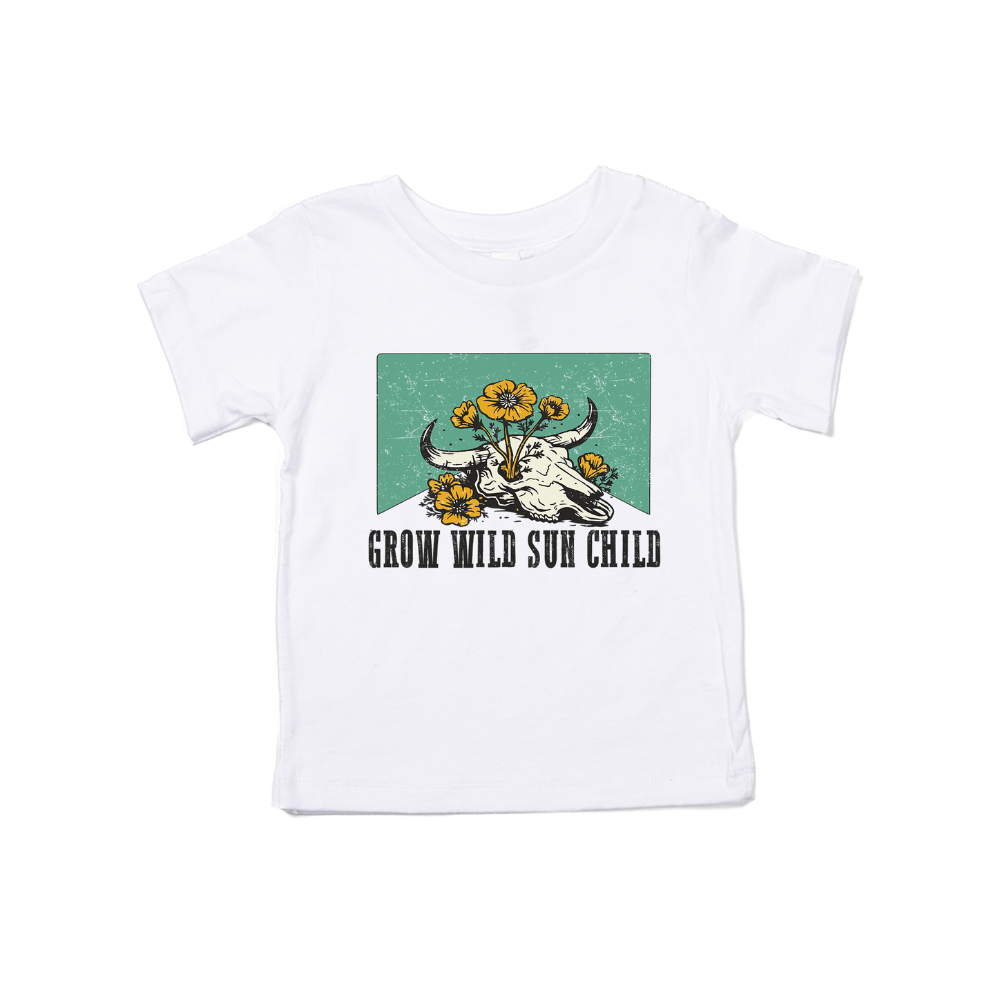 Grow Wild Sun Child (Western) - Kids Tee (White)