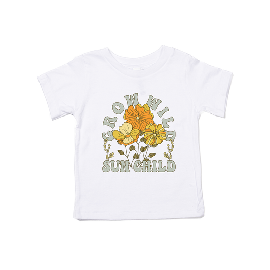 Grow Wild Sun Child (Flowers) - Kids Tee (White)