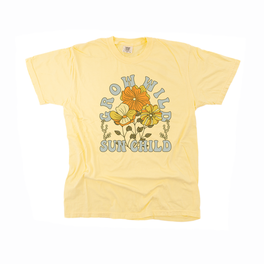 Grow Wild Sun Child (Flowers) - Tee (Pale Yellow)