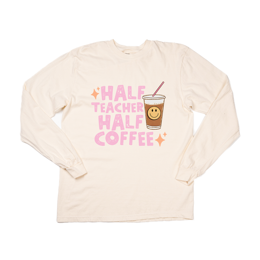 Half Teacher Half Coffee - Tee (Vintage Natural, Long Sleeve)