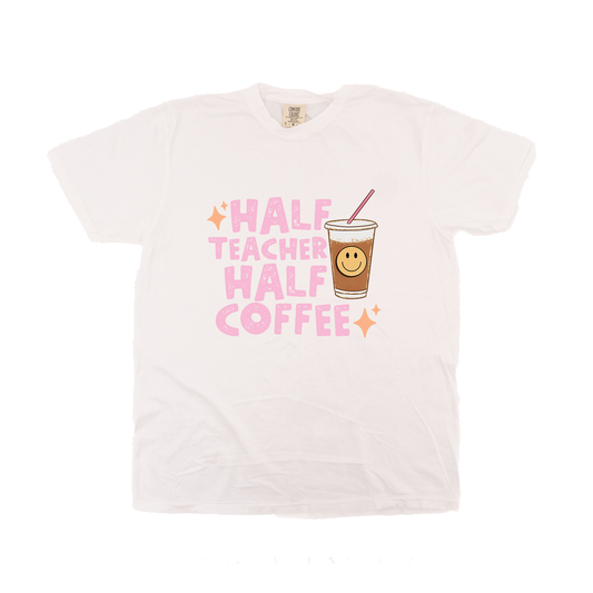 Half Teacher Half Coffee - Tee (Vintage White, Short Sleeve)