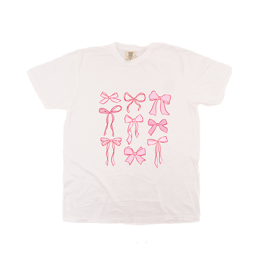 Hand Drawn Pink Bows - Tee (Vintage White, Short Sleeve)