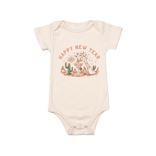 Happy New Year Pink Wild West - Bodysuit (Natural, Short Sleeve)