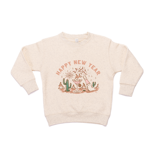 Happy New Year Pink Wild West - Kids Sweatshirt (Heather Natural)