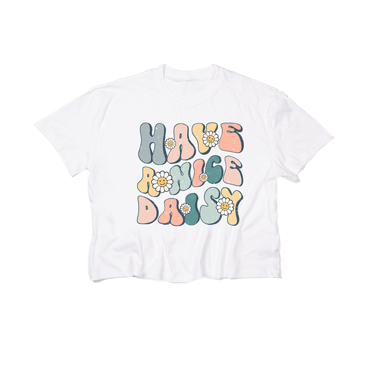 Have a Nice Daisy - Cropped Tee (White)