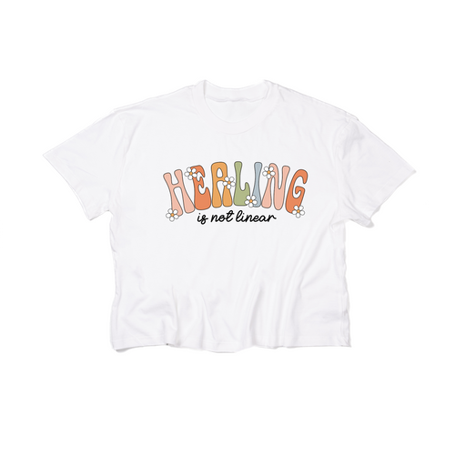 Healing is Not Linear - Cropped Tee (White)