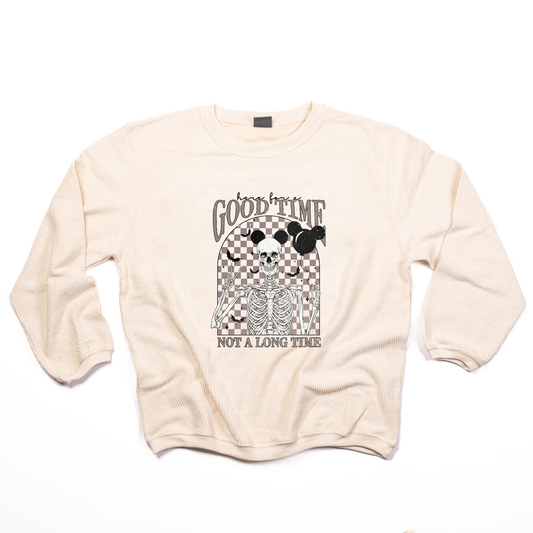 Here For A Good Time - Corded Sweatshirt (Ivory)