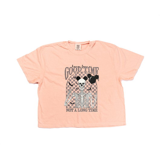 Here For A Good Time - Cropped Tee (Peach)