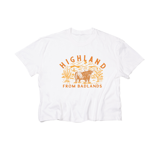 Highland From The Badlands - Cropped Tee (White)