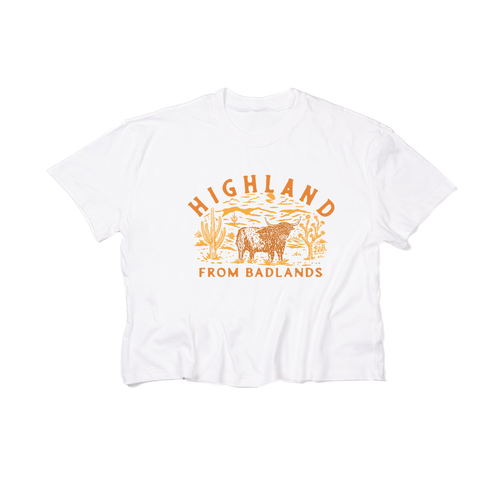 Highland From The Badlands - Cropped Tee (White)