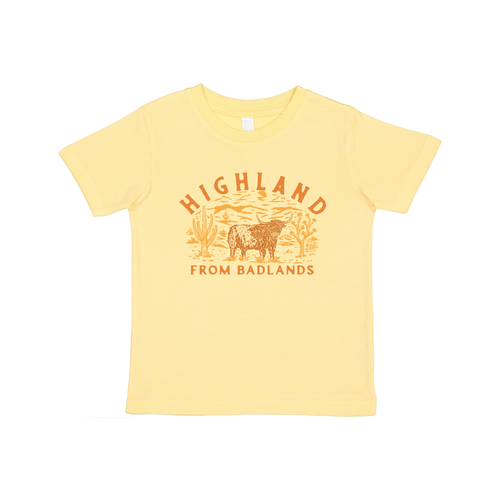 Highland From The Badlands - Kids Tee (Yellow)