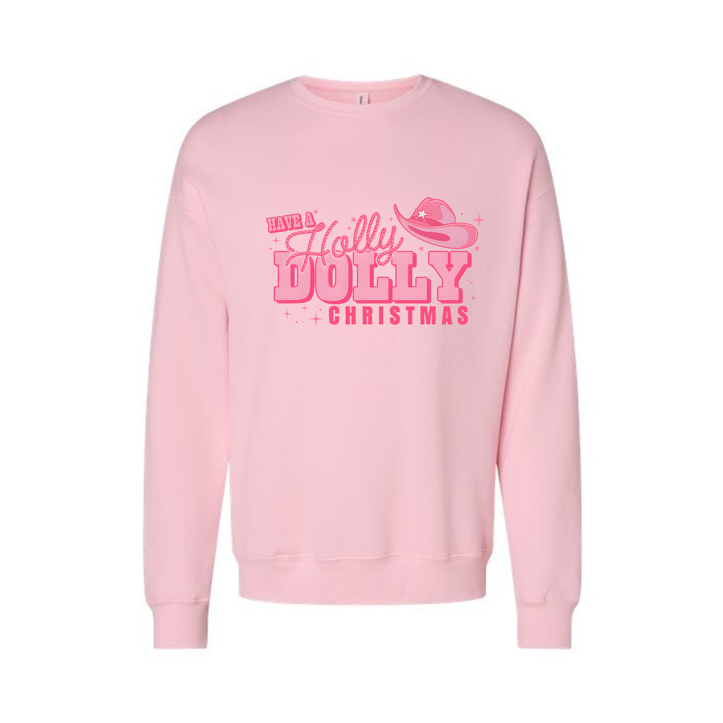 Holly Dolly Christmas - Sweatshirt (Light Pink)