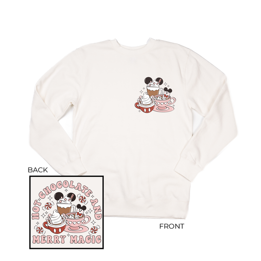 Hot Chocolate and Merry Magic (Pocket & Back) - Sweatshirt (Creme)