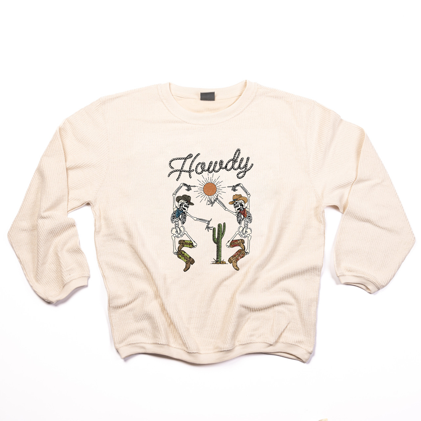 Howdy Dancing Skeletons - Corded Sweatshirt (Ivory)