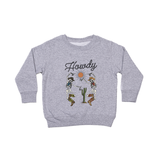 Howdy Dancing Skeletons - Kids Sweatshirt (Heather Gray)