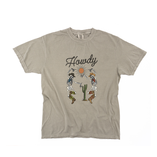 Howdy Dancing Skeletons - Tee (Sandstone)