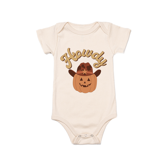 Howdy Pumpkin - Bodysuit (Natural, Short Sleeve)