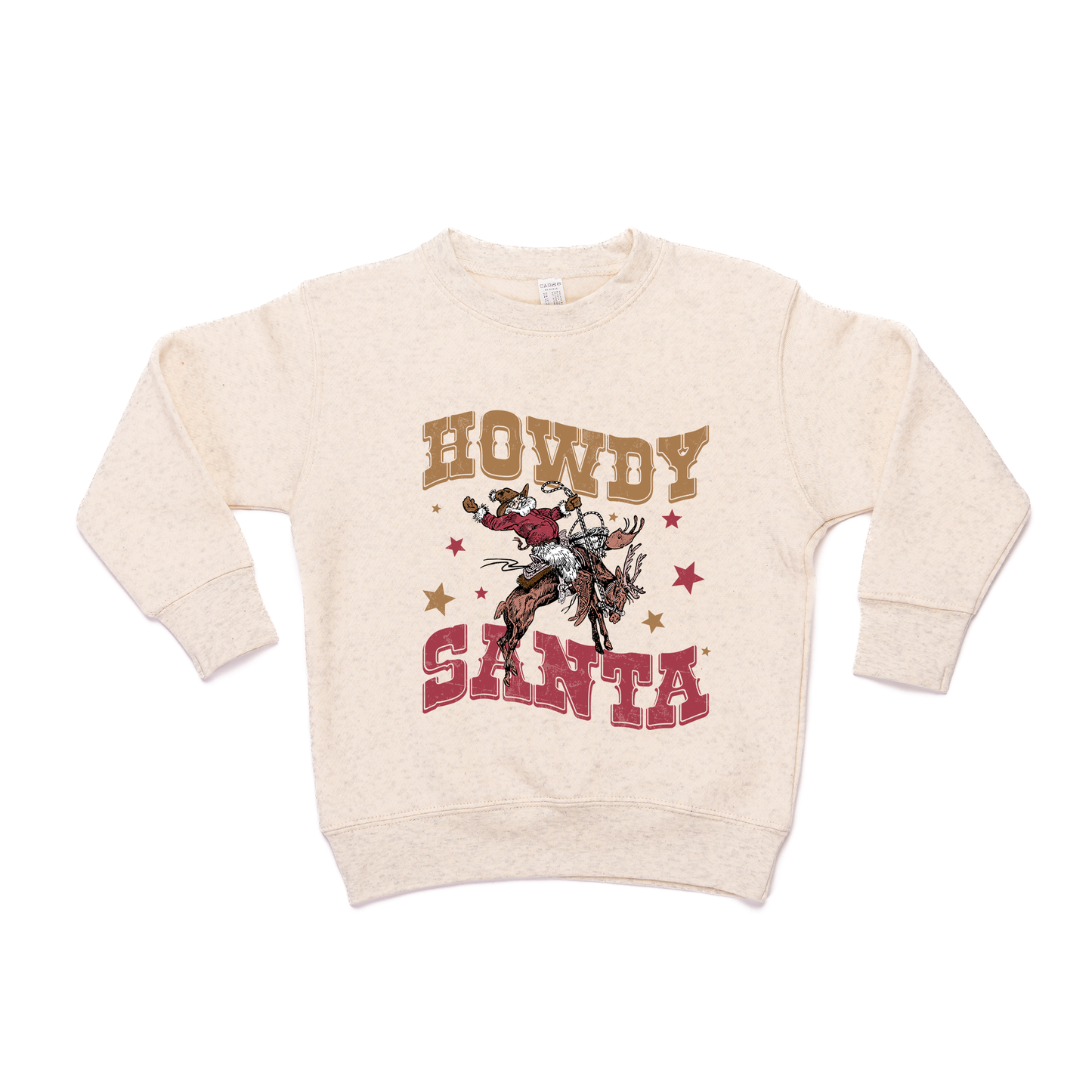 Howdy Santa (Rodeo) - Kids Sweatshirt (Heather Natural)
