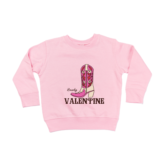 Howdy Valentine (Boot) - Kids Sweatshirt (Pink)