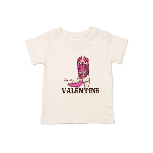 Howdy Valentine (Boot) - Kids Tee (Natural)