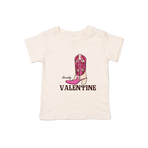 Howdy Valentine (Boot) - Kids Tee (Natural)