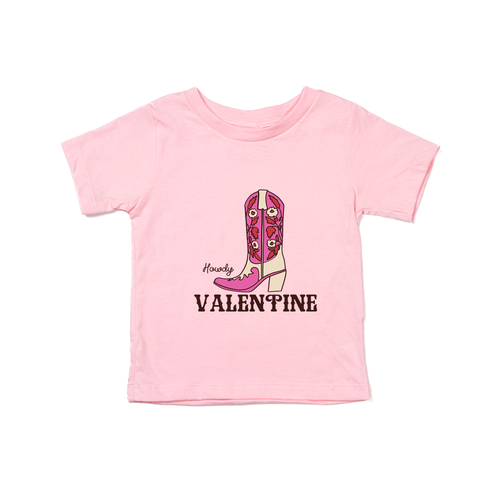 Howdy Valentine (Boot) - Kids Tee (Pink)