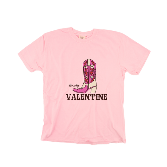Howdy Valentine (Boot) - Tee (Pale Pink)